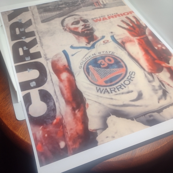 STEPHEN CURRY WARRIORS 8.5x11 ULTRA GLOSSY REPRINT COLOR ART BASKETBALL POSTER🔥 - Picture 3 of 5